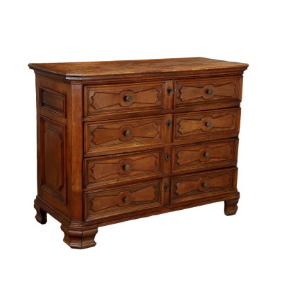 Chest of Drawers Baroque Walnut Italy XVII-XVIII Century