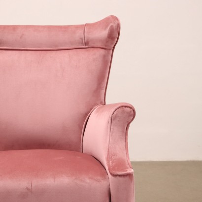 Fauteuil Velour Italie Années 1950