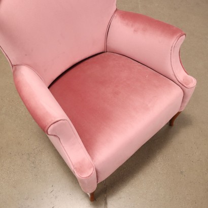 Fauteuil Velour Italie Années 1950