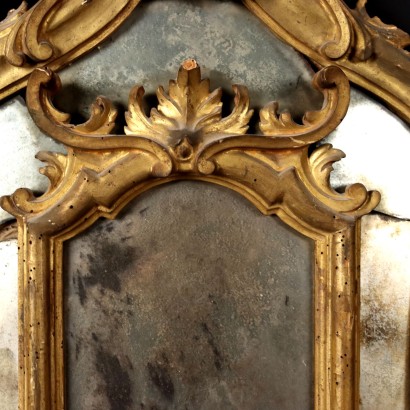 Paire de Miroirs Baroque Bois Doré Italie XVIIe-XVIIIe Siècle