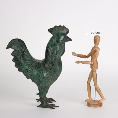 Coq Sculpture en Bronze Italie Années 1930-1940