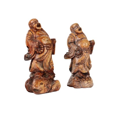 Pair of Small Sculptures Sopastone China XX Century