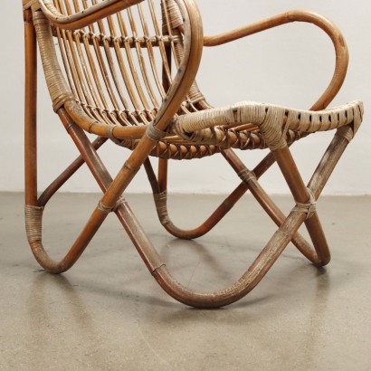 Paire de Fauteuils Bambou Italie Années 1970