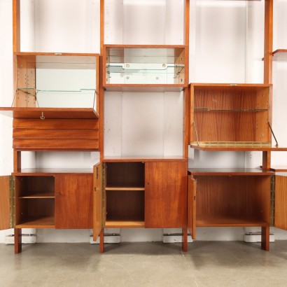 Ceiling Bookcase Teak Veneer Italy 1960s