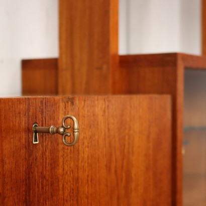 Ceiling Bookcase Teak Veneer Italy 1960s