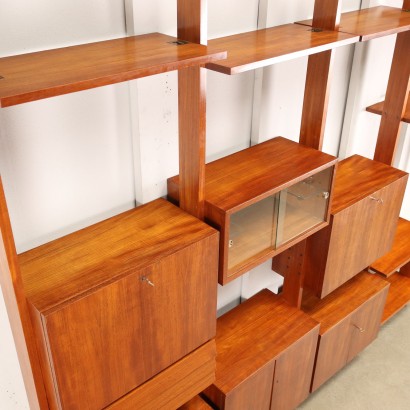 Ceiling Bookcase Teak Veneer Italy 1960s