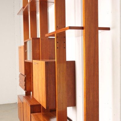 Ceiling Bookcase Teak Veneer Italy 1960s