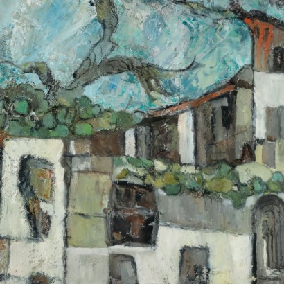 E. Levi Oil on Canvas Italy 1966