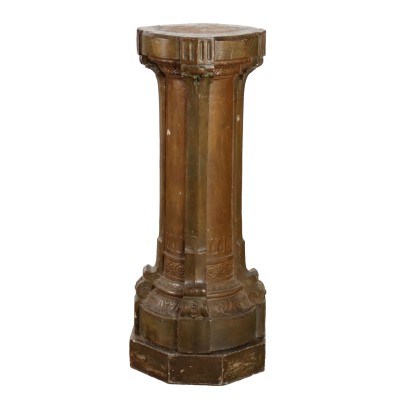 Colonna in Stile Classico in Terracotta Dipinta