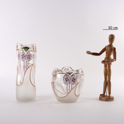 Paar Vasen Art Nouveau Stil Glas Europa XIX-XX Jhd