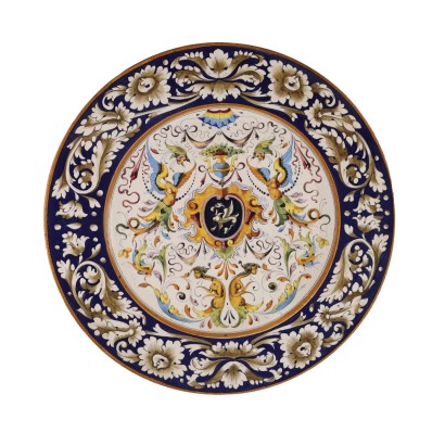 Parade Plate Neo-Renaissance Style Ceramic Italy XX Century