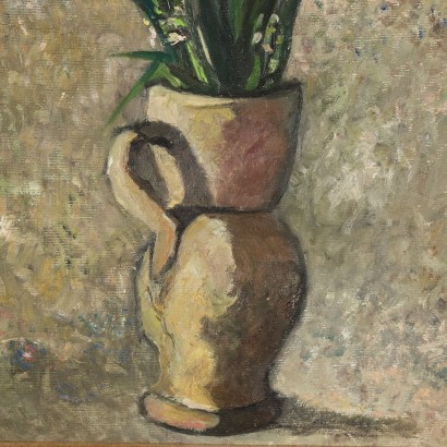 arte, arte italiana, pittura novecento italiana,Dipinto di Eugenio Levi ,Fiori in vaso,Eugenio Levi