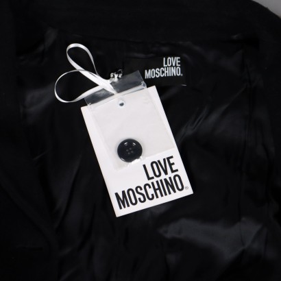 Love Moschino abrigo negro con tachuelas%,Love Moschino abrigo negro con tachuelas%