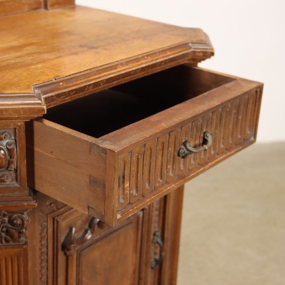 Pair of Bedside Tables Neo-Renaissance Style Walnut Italy XX Century