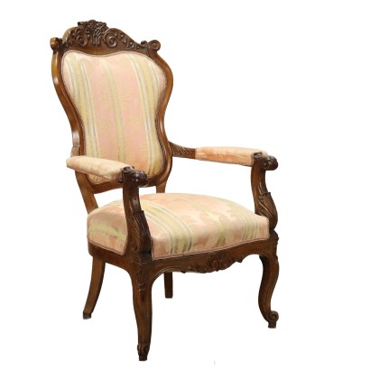 Fauteuil Louis Philippe Noyer Italie XIXe Siècle