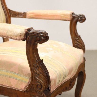 Sessel Louis Philippe Nussholz Italien XIX Jhd
