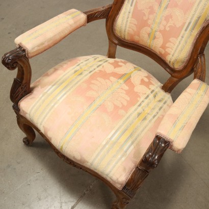 Fauteuil Louis Philippe Noyer Italie XIXe Siècle