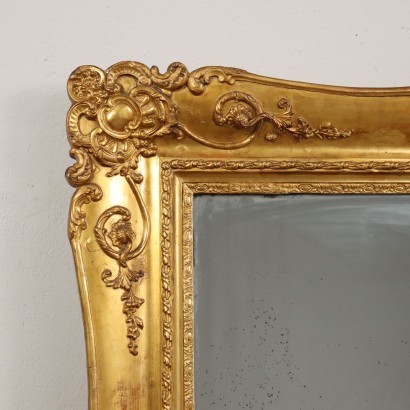 Grand Miroir Bois Doré France XIXe Siècle