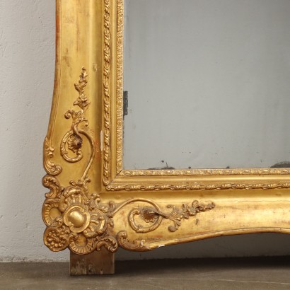 Grand Miroir Bois Doré France XIXe Siècle