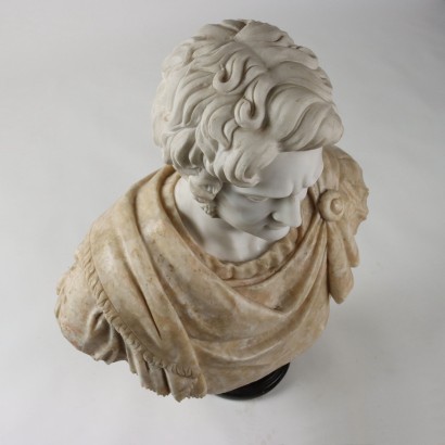 Bust of a Roman Emperor White Marble Italy XX Century