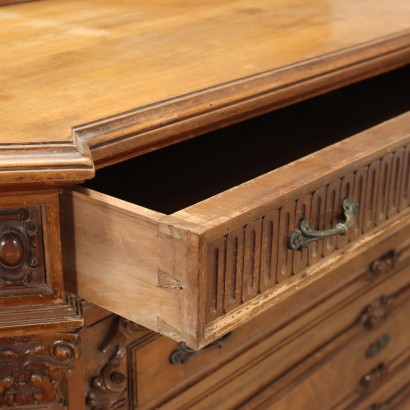 Chest of Drawers Neo-Renaissance Style Walnut Italy XX Century