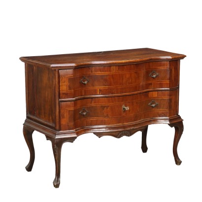 Chest of Drawers Baroque Walnut Italy XVIII Century