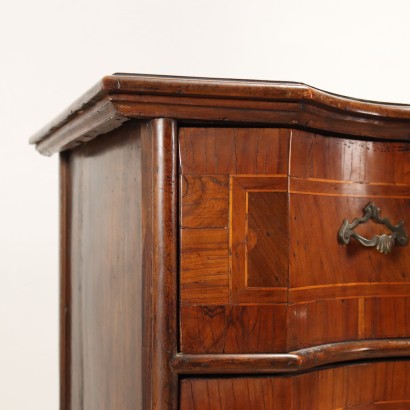 Chest of Drawers Baroque Walnut Italy XVIII Century