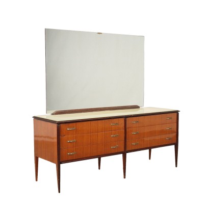 Commode avec Miroir Bois Exotique Italie Années 1960