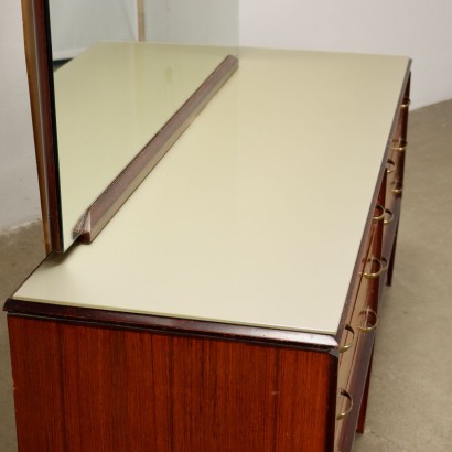 Commode avec Miroir Bois Exotique Italie Années 1960