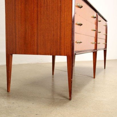 Commode avec Miroir Bois Exotique Italie Années 1960