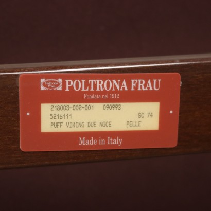 Poltrona Frau Viking Sessel mit Fußstütze Leder Italien 1980er