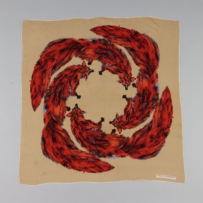 Vintage Scarf M. Borromeo Silk Italy 1970s