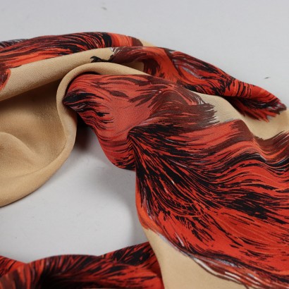 Vintage Scarf M. Borromeo Silk Italy 1970s