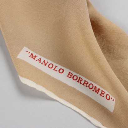 Foulard Vintage Manolo Borromeo Soie Italie Années 1970