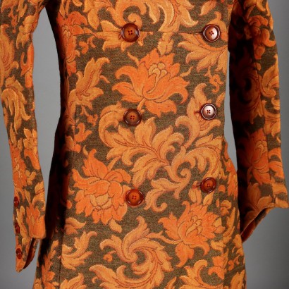 Vintage Floral Coat Cotton Size 4/6 United Kingdom 1960s-1970s