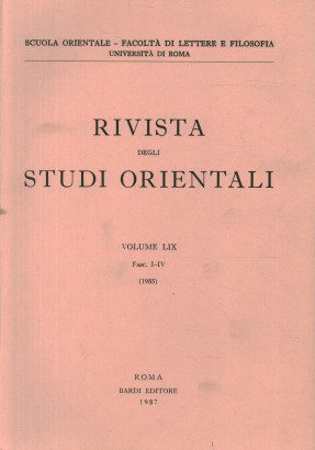Rivista degli studi orientali (1985 n. I-IV)