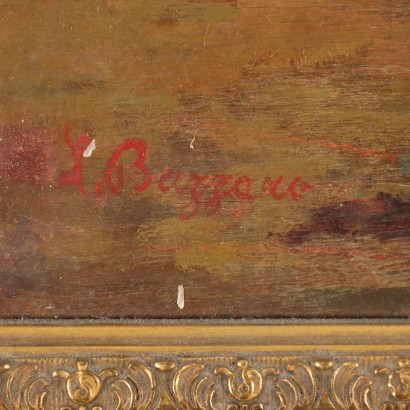 L. Bazzaro Oil on Wooden Hardboard Italy XIX-XX Century