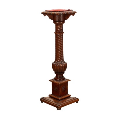 Colonne pour Vase Néo-Renaissance Noyer Italie XXe Siècle