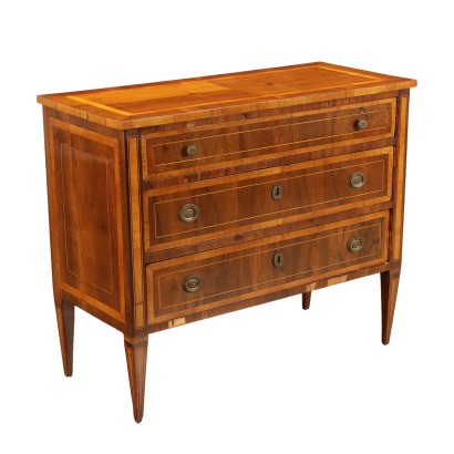 Chest of Drawers Neoclassical Style Walnut Italy XX Century
