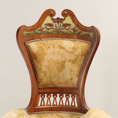 Groupe de Chaises et Fauteuils Art Nouveau Acajou XIXe Siècle