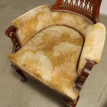 Groupe de Chaises et Fauteuils Art Nouveau Acajou XIXe Siècle