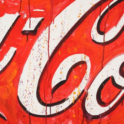 Coca Copie de M. Schifano Technique Mixte sur Toile Italie XXe Siècl