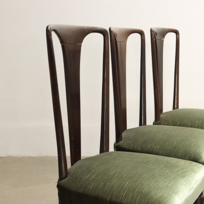 Groupe de 6 Chaises Hêtre Italie Années 1950-1960