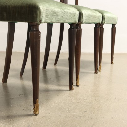 Groupe de 6 Chaises Hêtre Italie Années 1950-1960