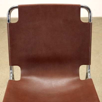 Group of 4 Chairs Leather Italy 1970s