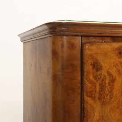 Pair of Bedside Tables Burl Veneer Italy 1950s-1960s