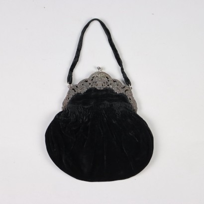 Borsetta da Sera Vintage in Velluto Nero