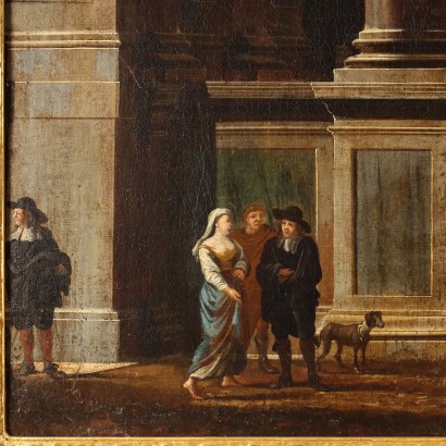 Architecture Glimpse V. Codazzi Attr. Oil on Canvas Italy XVII Century