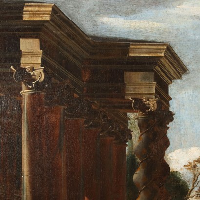 Architecture Glimpse V. Codazzi Attr. Oil on Canvas Italy XVII Century