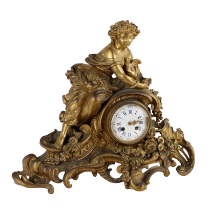 Reloj de Soporte en Bronce Dorado